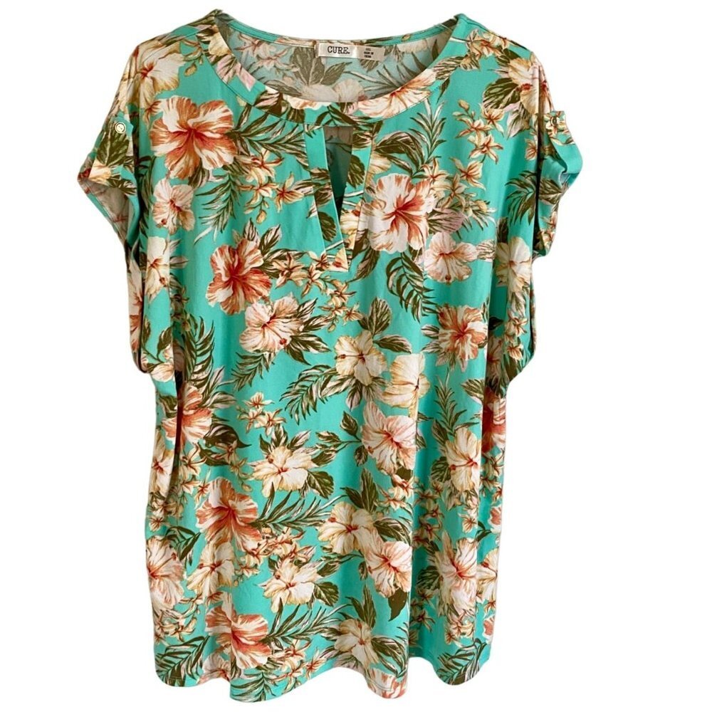 Cure. Women's Short Sleeve Floral Design 2XL NEW